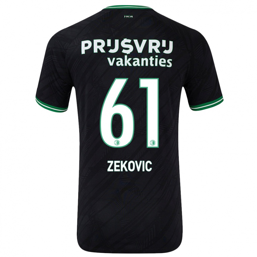 Kids Football Aleks Zekovic #61 Black Green Away Jersey 2024/25 T-Shirt Australia