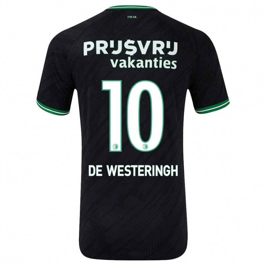 Kids Football Kirsten Van De Westeringh #10 Black Green Away Jersey 2024/25 T-Shirt Australia