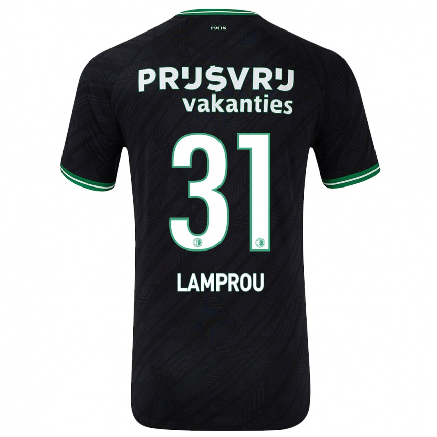 Kids Football Kostas Lamprou #31 Black Green Away Jersey 2024/25 T-Shirt Australia