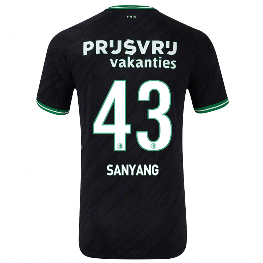 Kids Football Amadou-David Sanyang #43 Black Green Away Jersey 2024/25 T-Shirt Australia