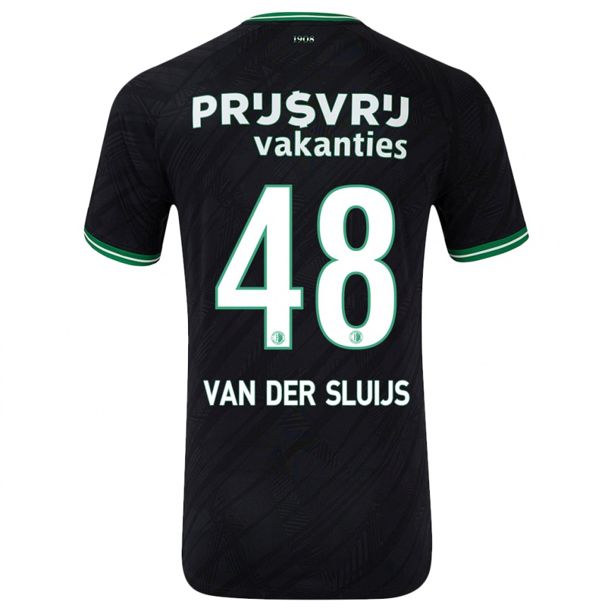 Kids Football Joep Van Der Sluijs #48 Black Green Away Jersey 2024/25 T-Shirt Australia