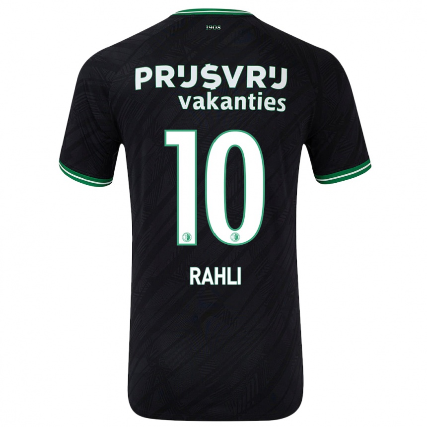 Kids Football Khalid Rahli #10 Black Green Away Jersey 2024/25 T-Shirt Australia