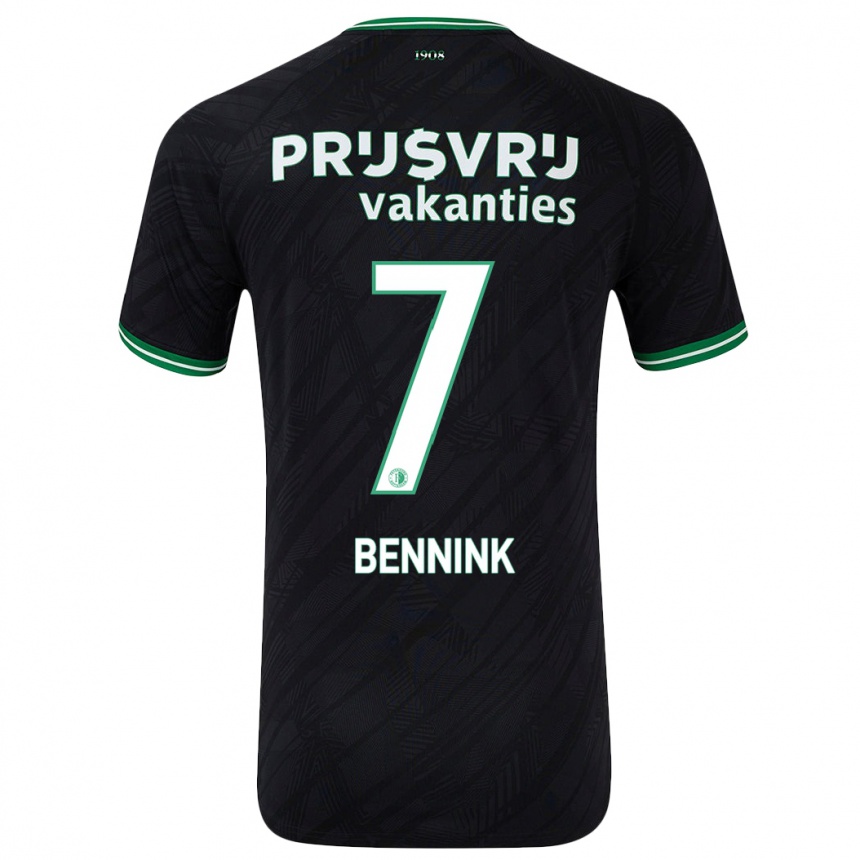 Kids Football Maxime Bennink #7 Black Green Away Jersey 2024/25 T-Shirt Australia