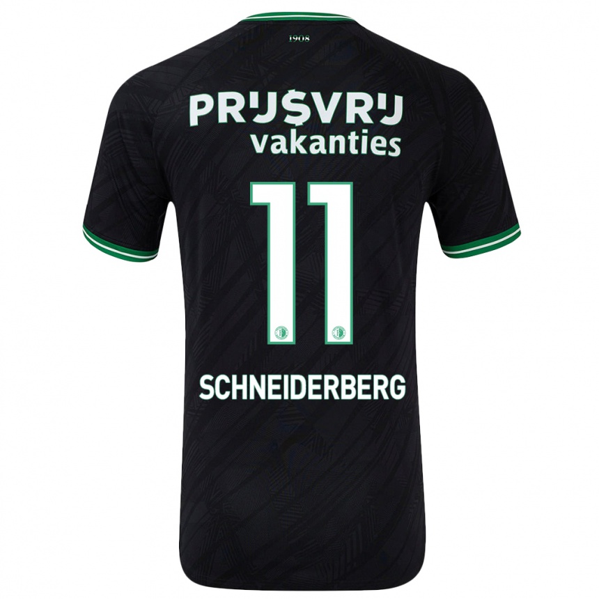 Kids Football July Schneiderberg #11 Black Green Away Jersey 2024/25 T-Shirt Australia