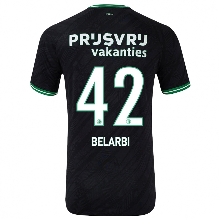 Kids Football Abdel Belarbi #42 Black Green Away Jersey 2024/25 T-Shirt Australia