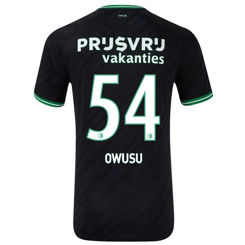 Kids Football Denzel Owusu #54 Black Green Away Jersey 2024/25 T-Shirt Australia