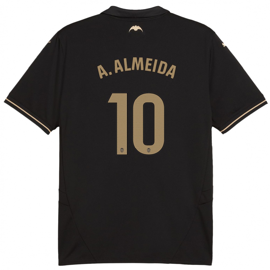 Kids Football André Almeida #10 Black Away Jersey 2024/25 T-Shirt Australia