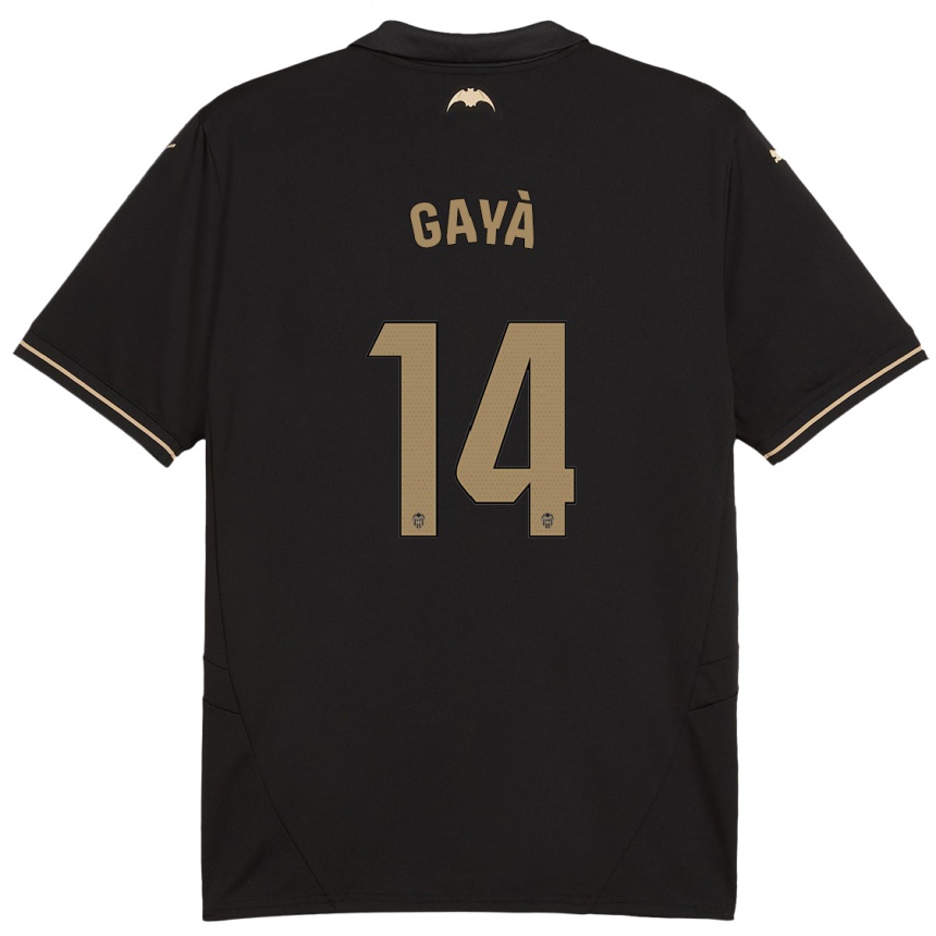 Kids Football José Gayà #14 Black Away Jersey 2024/25 T-Shirt Australia