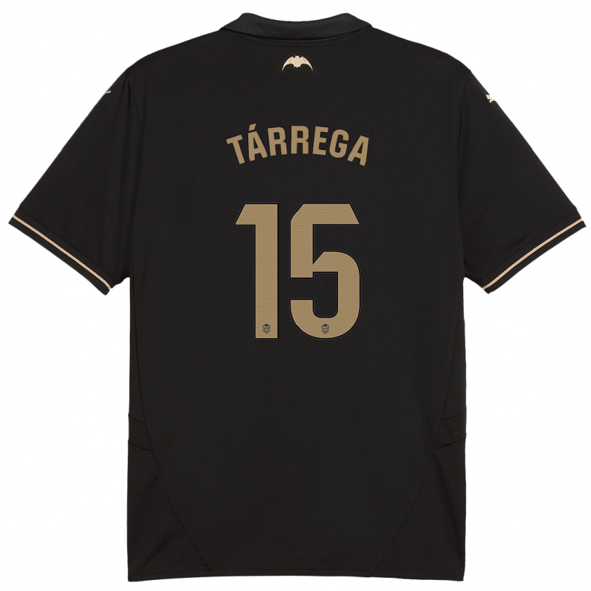 Kids Football César Tárrega #15 Black Away Jersey 2024/25 T-Shirt Australia