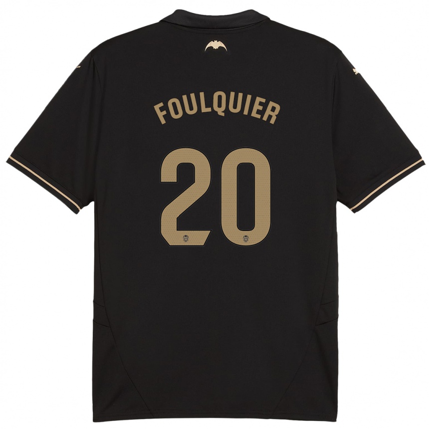 Kids Football Dimitri Foulquier #20 Black Away Jersey 2024/25 T-Shirt Australia