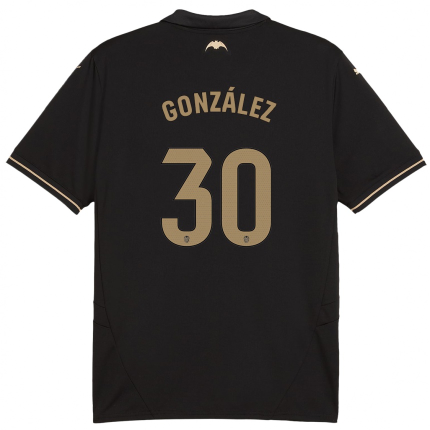 Kids Football Hugo González #30 Black Away Jersey 2024/25 T-Shirt Australia