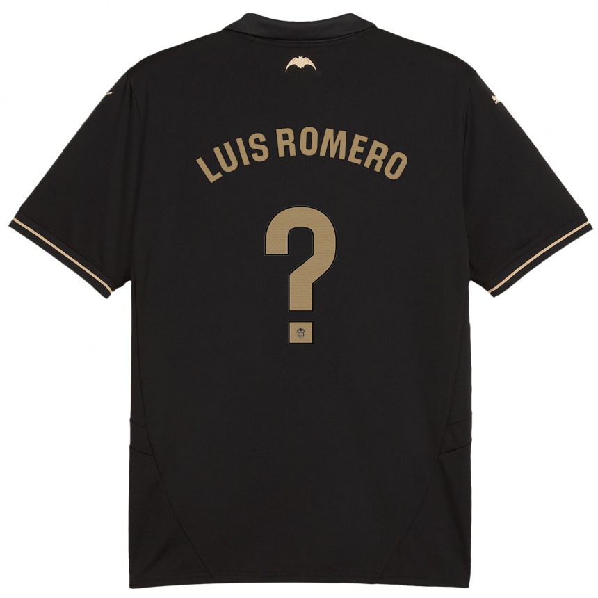 Kids Football Luis Romero #0 Black Away Jersey 2024/25 T-Shirt Australia