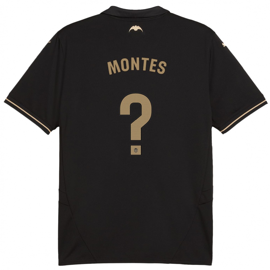 Kids Football Jan Montes #0 Black Away Jersey 2024/25 T-Shirt Australia