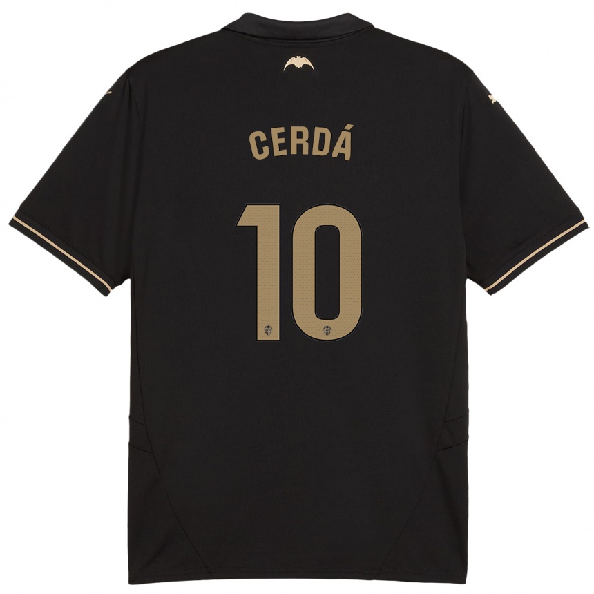 Kids Football Alex Cerdá #10 Black Away Jersey 2024/25 T-Shirt Australia