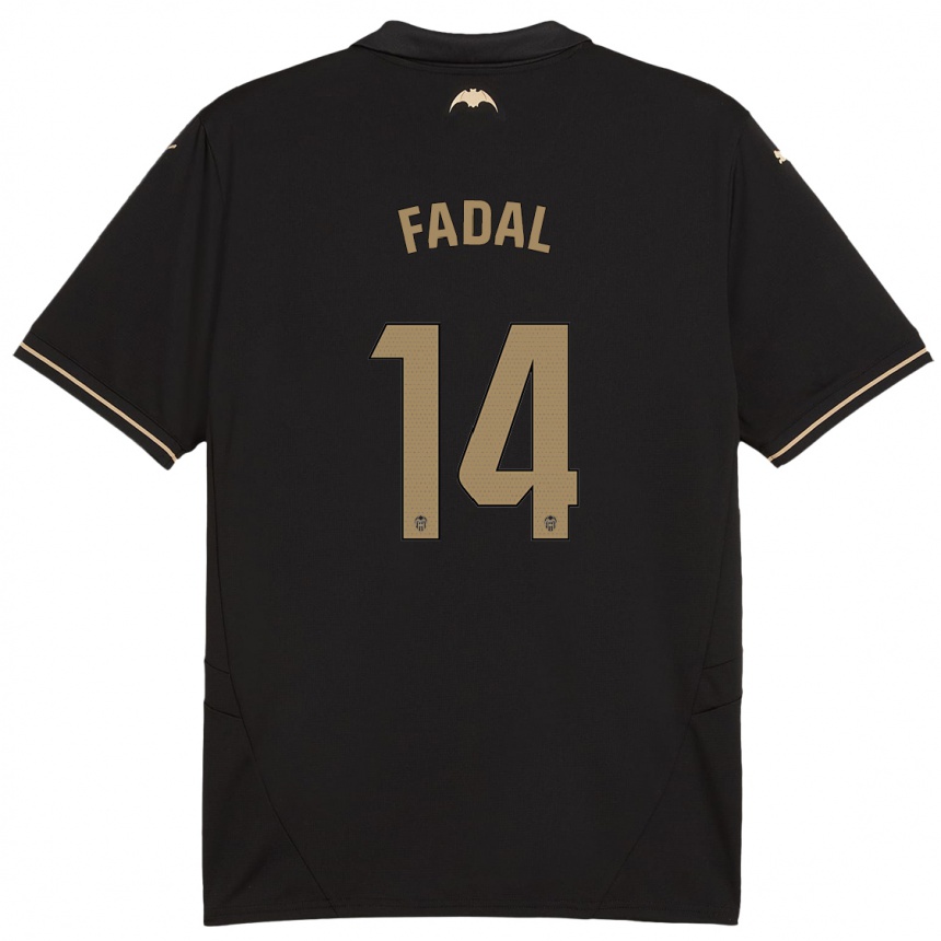 Kids Football Ali Fadal #14 Black Away Jersey 2024/25 T-Shirt Australia