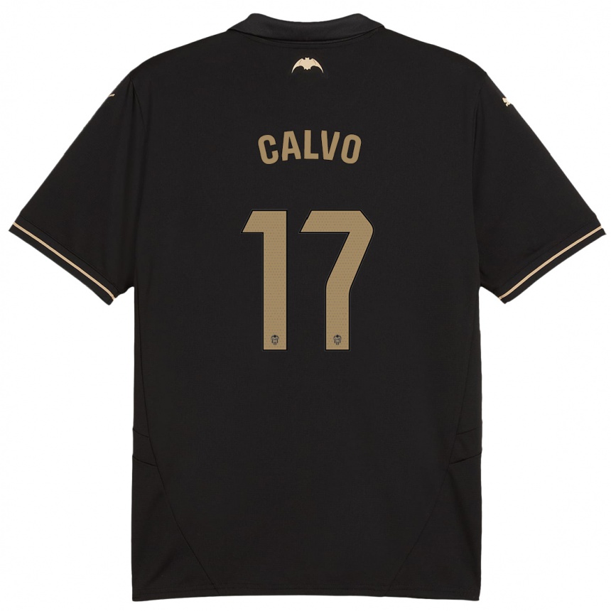 Kids Football Borja Calvo #17 Black Away Jersey 2024/25 T-Shirt Australia