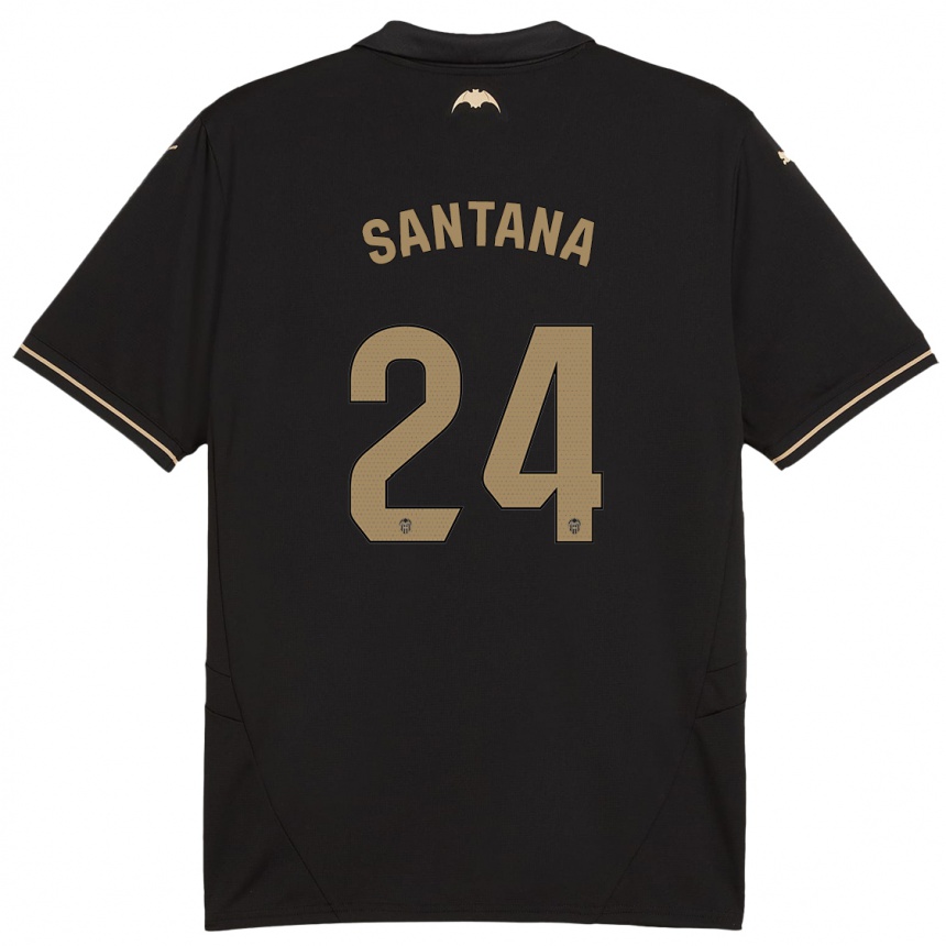 Kids Football Ismael Santana #24 Black Away Jersey 2024/25 T-Shirt Australia