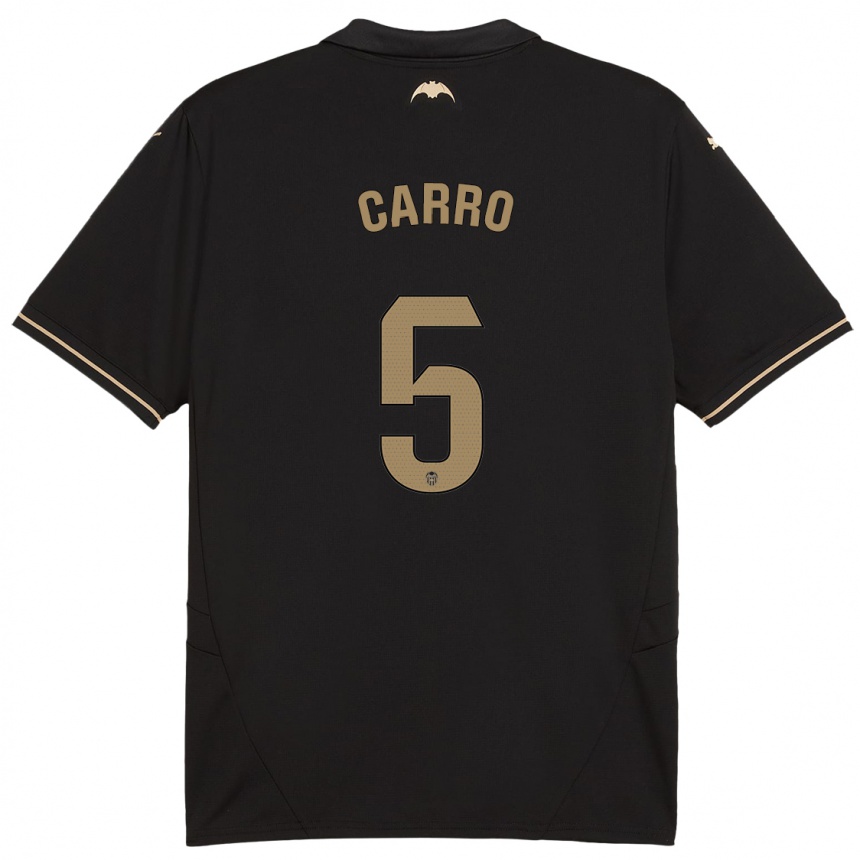 Kids Football Marta Carro #5 Black Away Jersey 2024/25 T-Shirt Australia