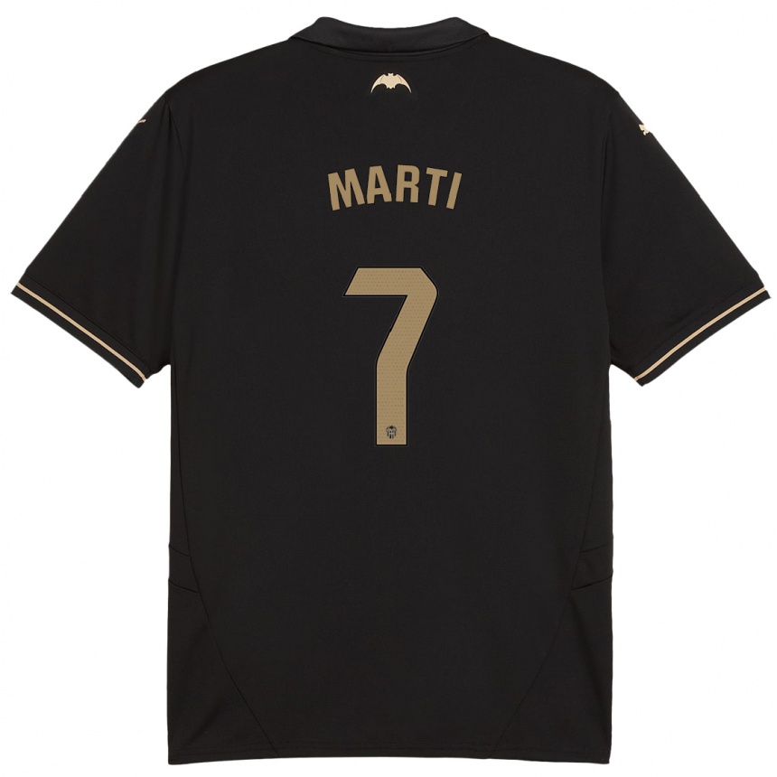 Kids Football Marina Martí #7 Black Away Jersey 2024/25 T-Shirt Australia