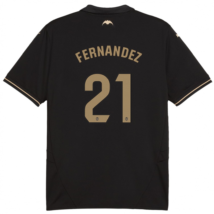 Kids Football Estela Fernández #21 Black Away Jersey 2024/25 T-Shirt Australia