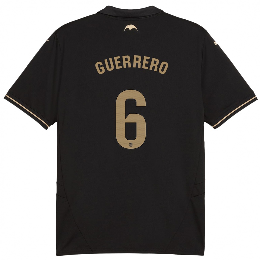 Kids Football Paula Guerrero #6 Black Away Jersey 2024/25 T-Shirt Australia