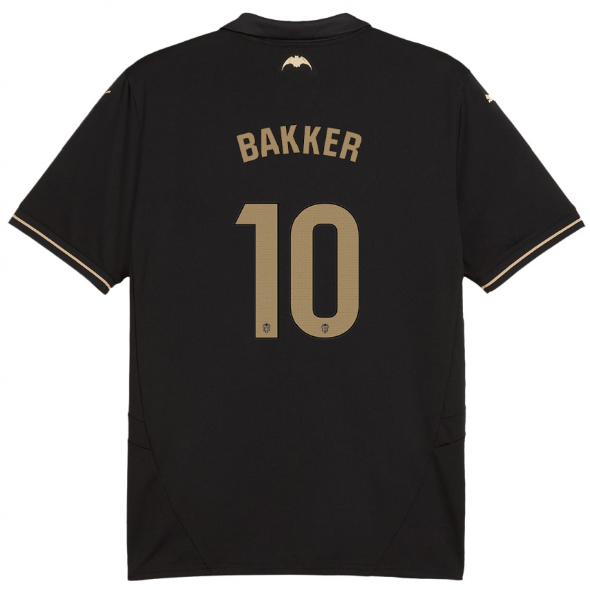 Kids Football Linda Bakker #10 Black Away Jersey 2024/25 T-Shirt Australia