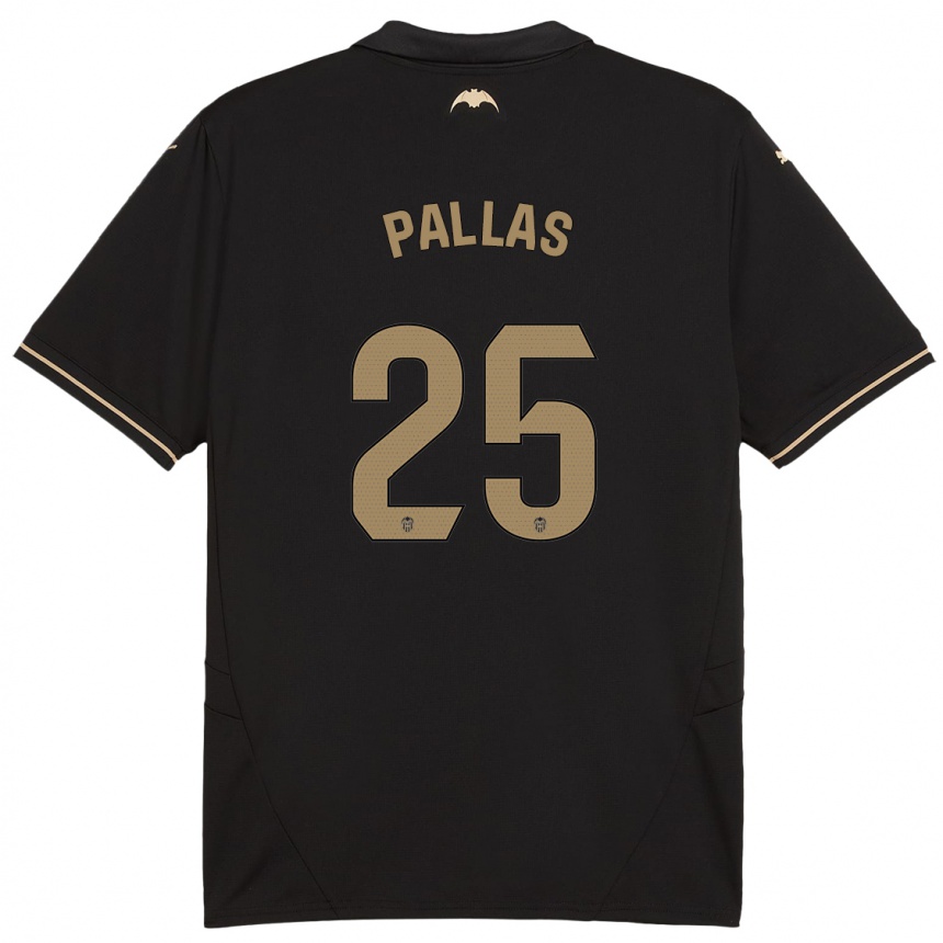 Kids Football Nerea Pallas #25 Black Away Jersey 2024/25 T-Shirt Australia