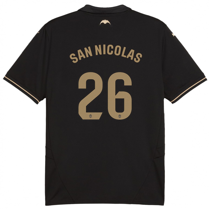 Kids Football Olga San Nicolas #26 Black Away Jersey 2024/25 T-Shirt Australia