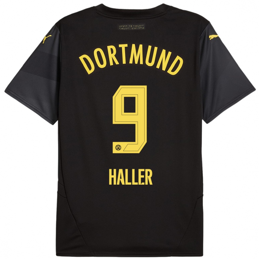 Kids Football Sebastien Haller #9 Black Yellow Away Jersey 2024/25 T-Shirt Australia