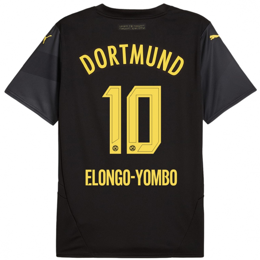 Kids Football Rodney Elongo-Yombo #10 Black Yellow Away Jersey 2024/25 T-Shirt Australia