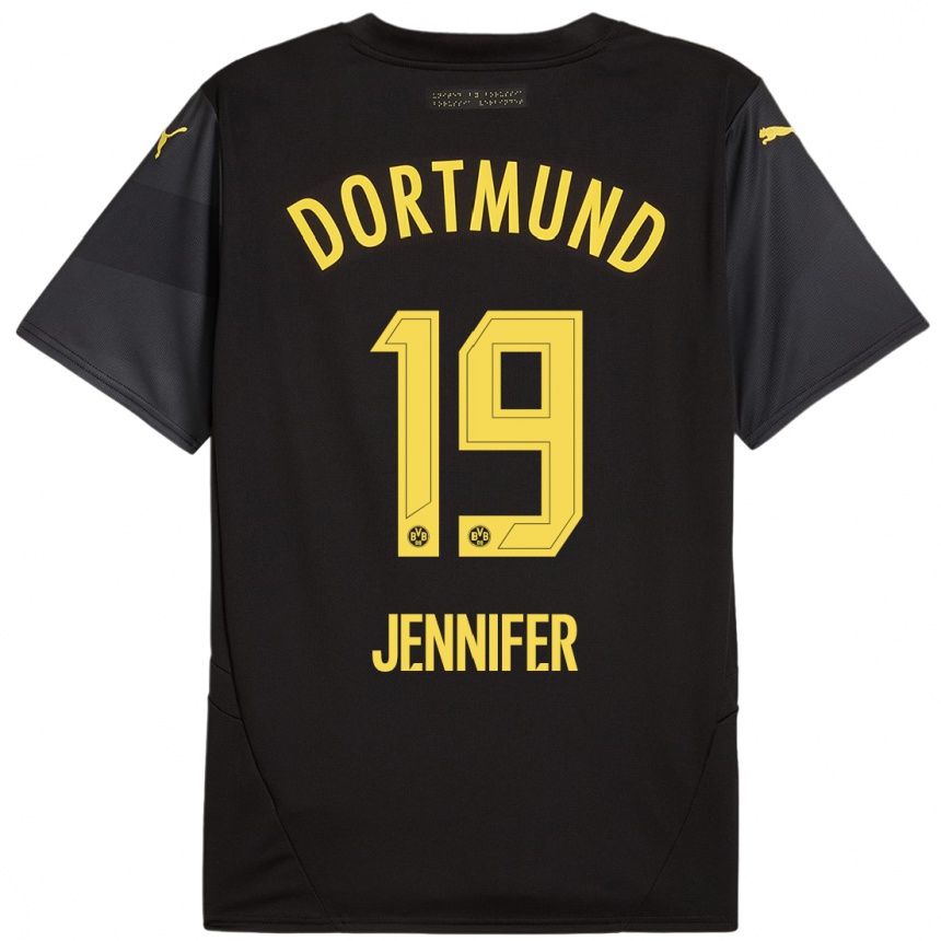 Kids Football Gutierrez Bermejo Jennifer #19 Black Yellow Away Jersey 2024/25 T-Shirt Australia