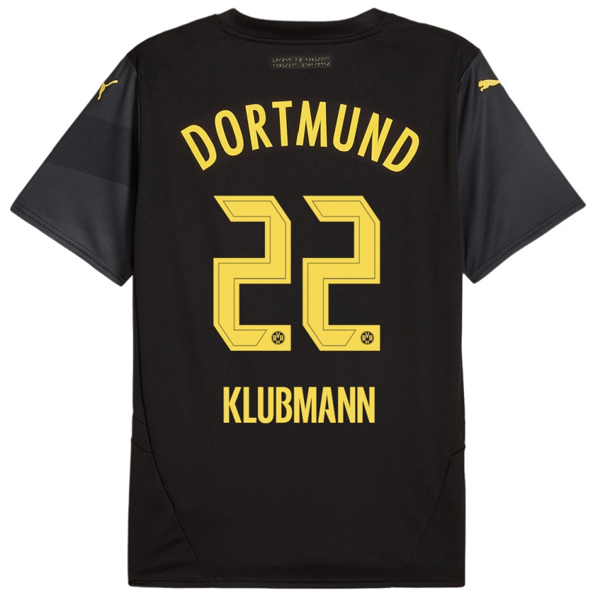 Kids Football Leon Klubmann #22 Black Yellow Away Jersey 2024/25 T-Shirt Australia