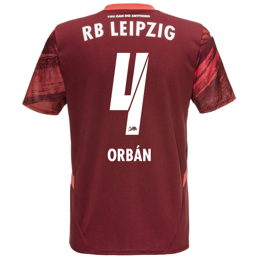 Kids Football Willi Orbán #4 Burgundy Away Jersey 2024/25 T-Shirt Australia