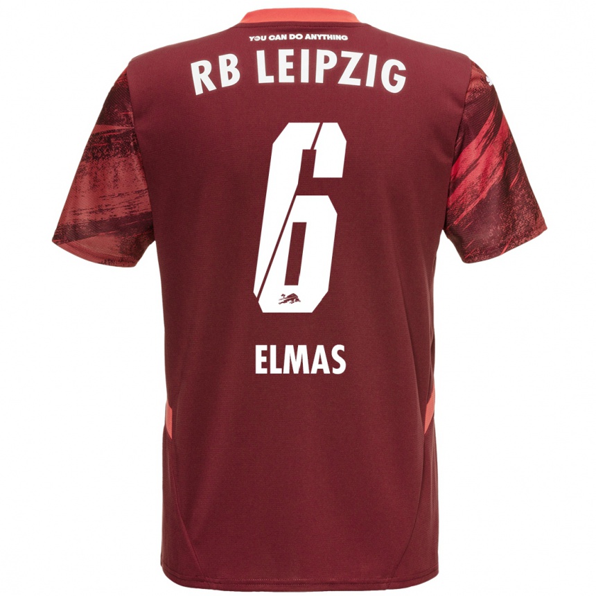 Kids Football Eljif Elmas #6 Burgundy Away Jersey 2024/25 T-Shirt Australia