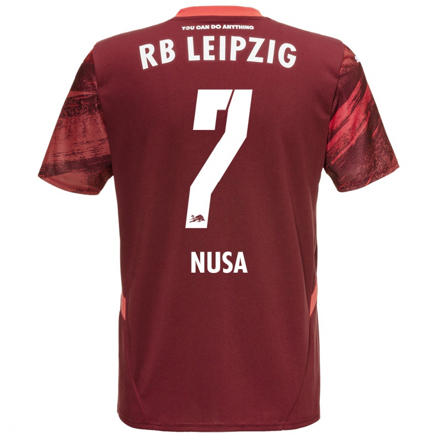 Kids Football Antonio Nusa #7 Burgundy Away Jersey 2024/25 T-Shirt Australia