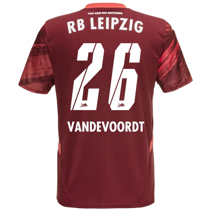 Kids Football Maarten Vandevoordt #26 Burgundy Away Jersey 2024/25 T-Shirt Australia