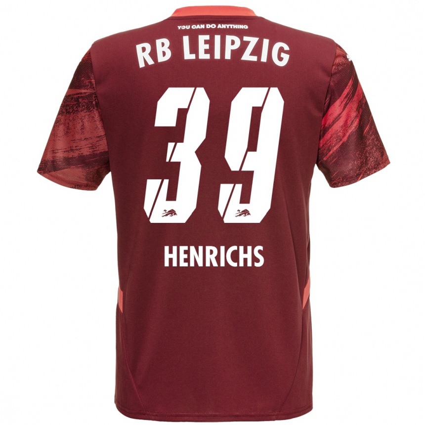 Kids Football Benjamin Henrichs #39 Burgundy Away Jersey 2024/25 T-Shirt Australia