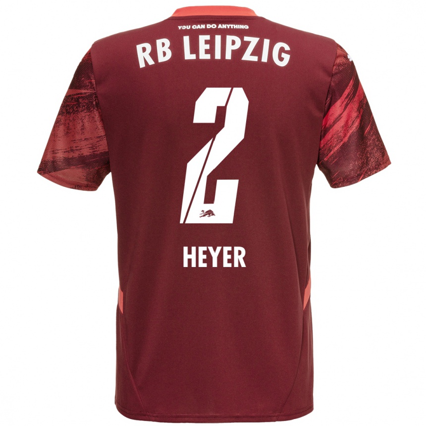 Kids Football Friedrich Heyer #2 Burgundy Away Jersey 2024/25 T-Shirt Australia