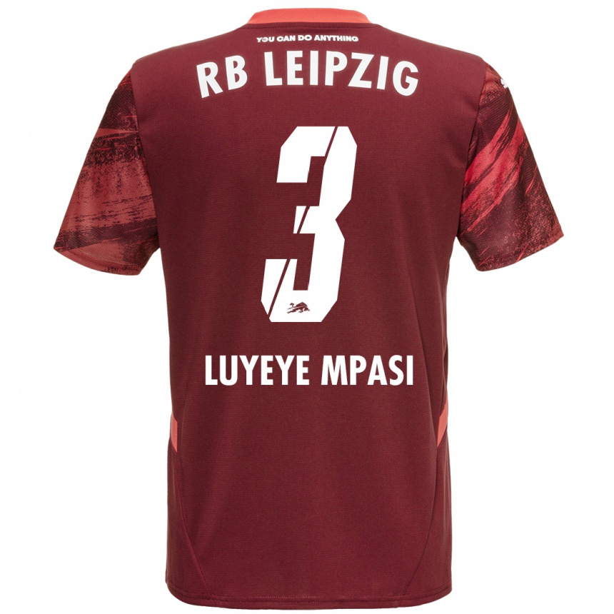 Kids Football Seal Luyeye Mpasi #3 Burgundy Away Jersey 2024/25 T-Shirt Australia