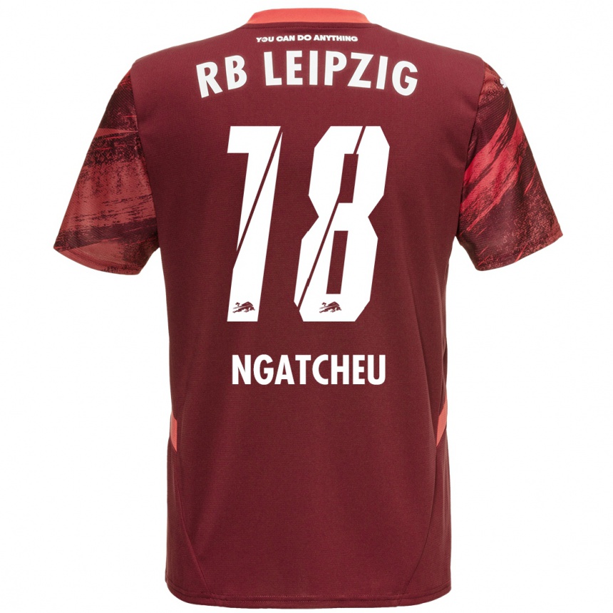 Kids Football Yohan Ngatcheu #18 Burgundy Away Jersey 2024/25 T-Shirt Australia