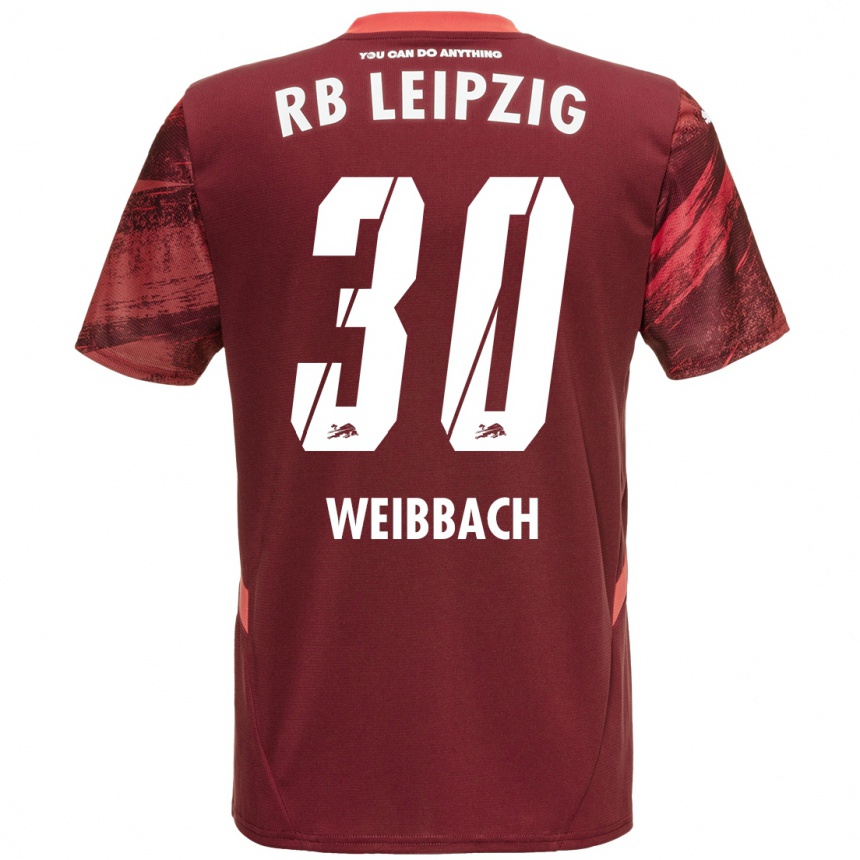 Kids Football Noah Weißbach #30 Burgundy Away Jersey 2024/25 T-Shirt Australia