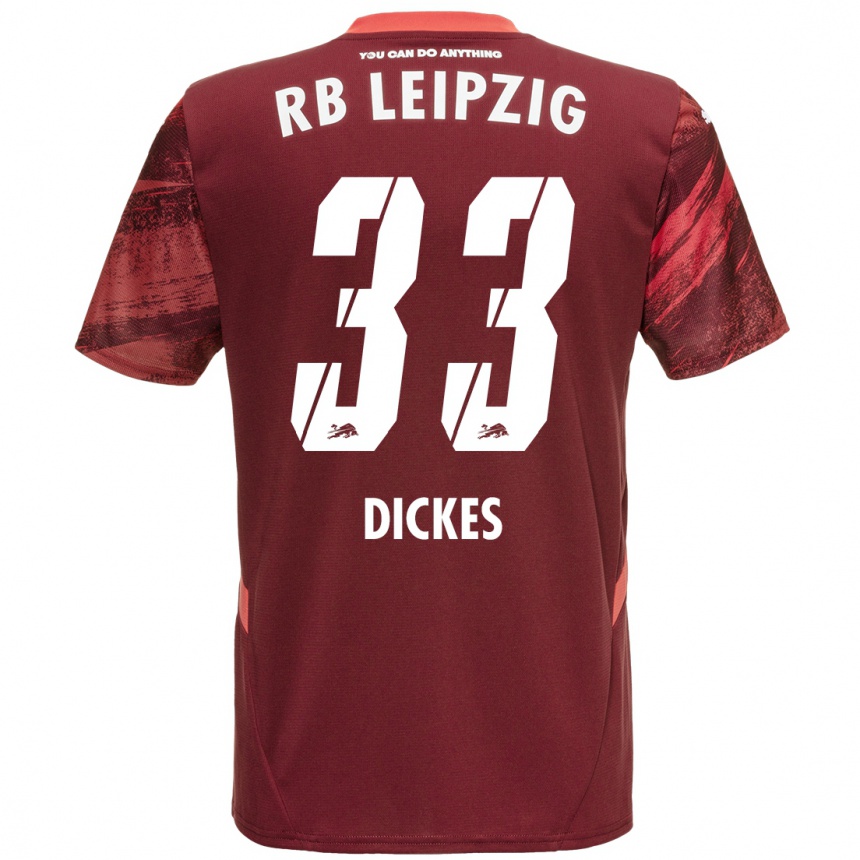 Kids Football Fernando Dickes #33 Burgundy Away Jersey 2024/25 T-Shirt Australia