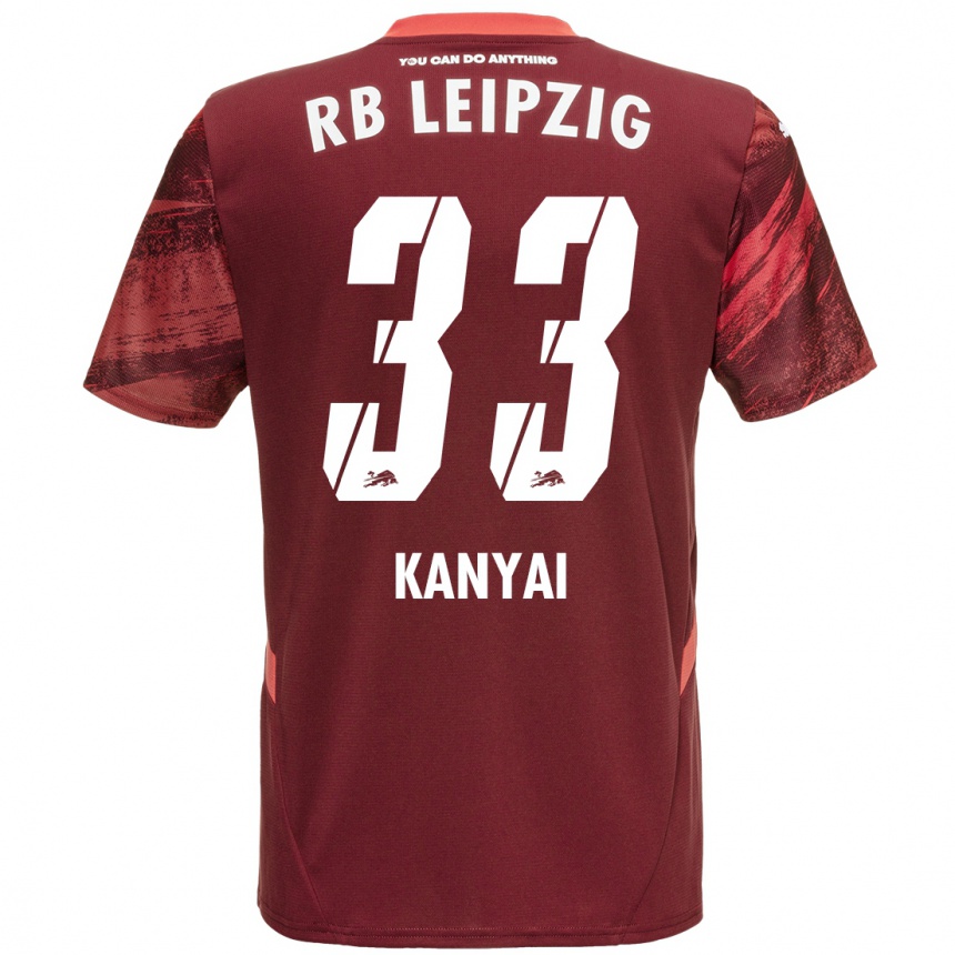 Kids Football Janos Kanyai #33 Burgundy Away Jersey 2024/25 T-Shirt Australia