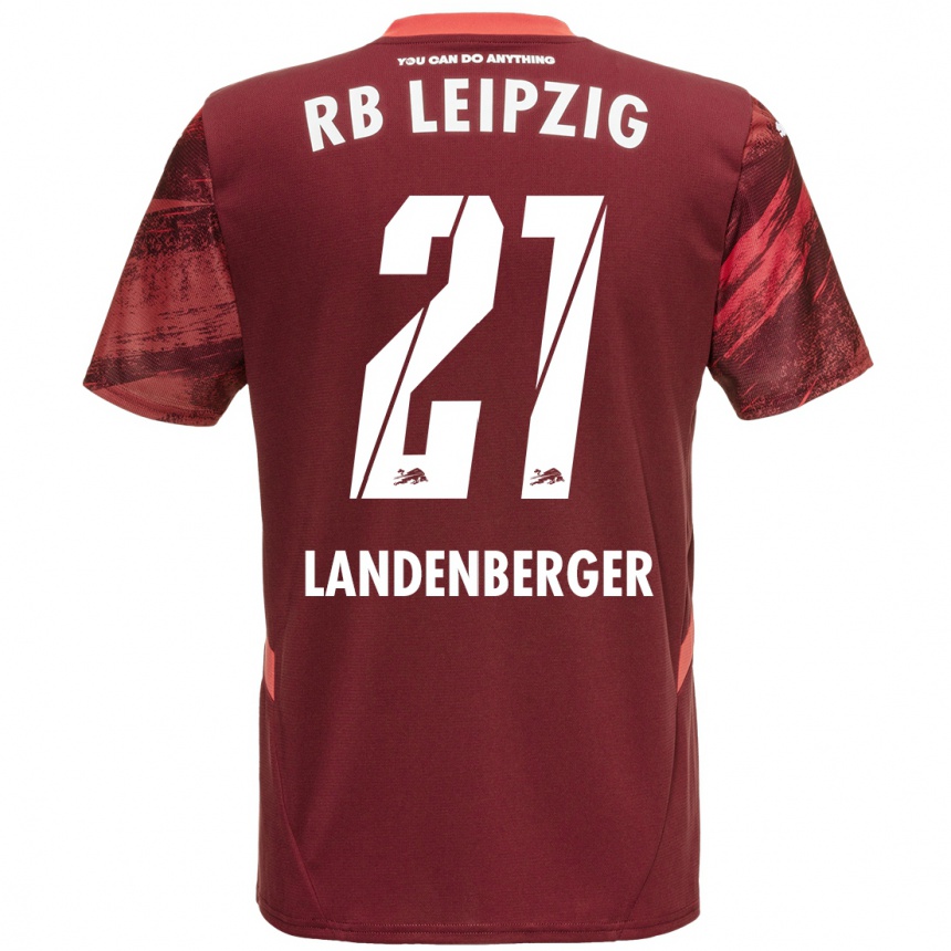 Kids Football Julia Landenberger #21 Burgundy Away Jersey 2024/25 T-Shirt Australia