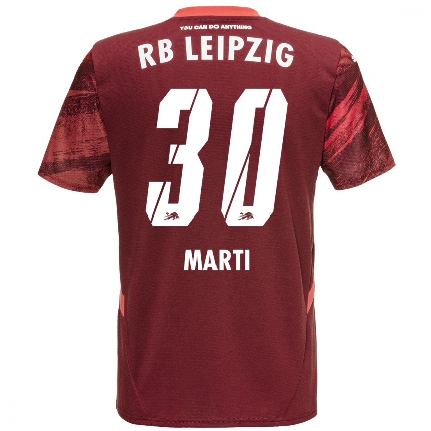 Kids Football Lara Marti #30 Burgundy Away Jersey 2024/25 T-Shirt Australia