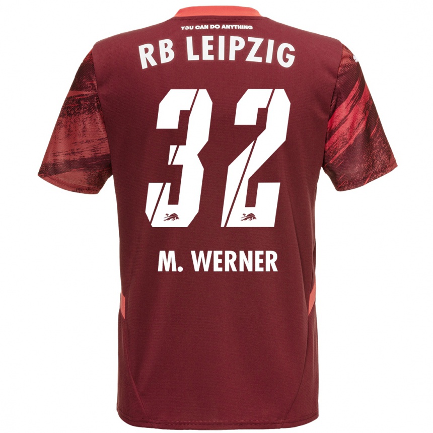 Kids Football Mia Werner #32 Burgundy Away Jersey 2024/25 T-Shirt Australia