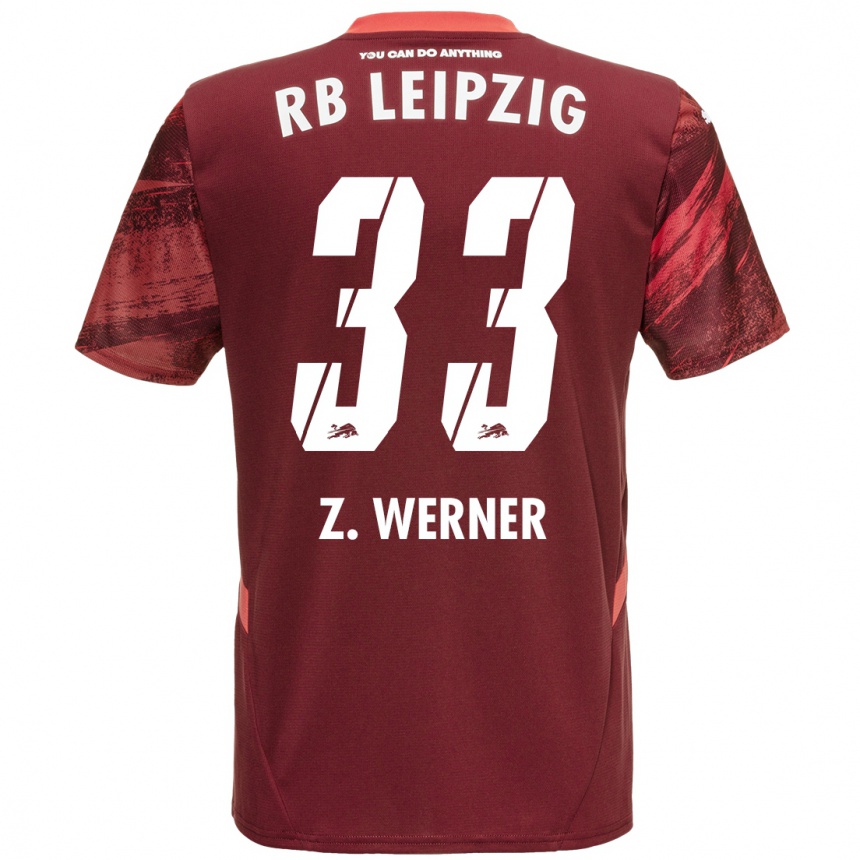 Kids Football Zoé Werner #33 Burgundy Away Jersey 2024/25 T-Shirt Australia