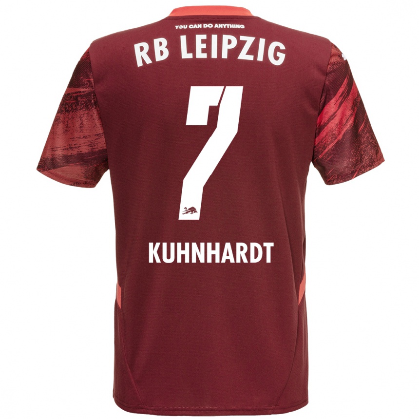 Kids Football Paul Kühnhardt #7 Burgundy Away Jersey 2024/25 T-Shirt Australia