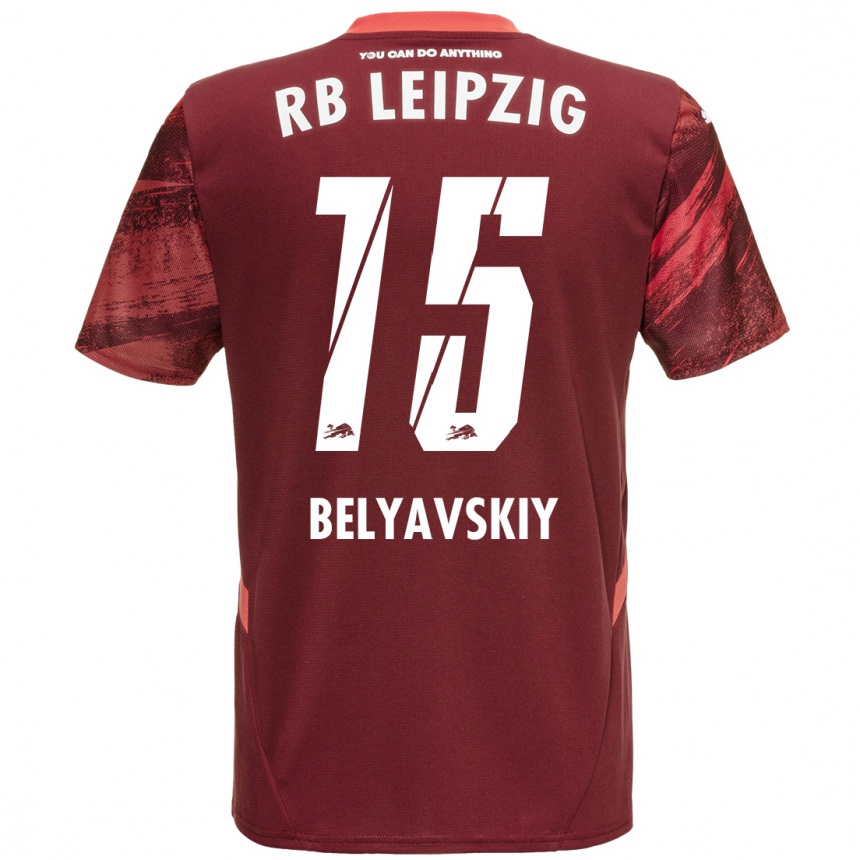 Kids Football David Belyavskiy #15 Burgundy Away Jersey 2024/25 T-Shirt Australia