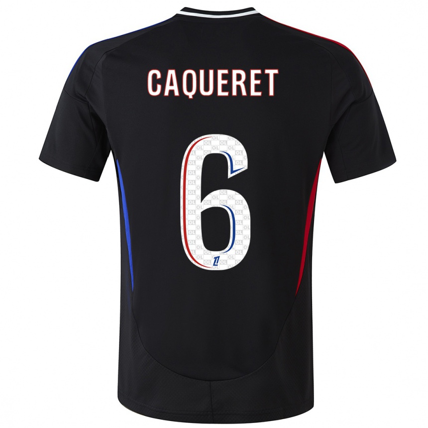 Kids Football Maxence Caqueret #6 Black Away Jersey 2024/25 T-Shirt Australia